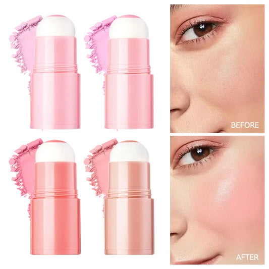 LuxuryGlow Korean Pink Cheek Ball Blusher – Soft Sponge Puff for Natural Glow