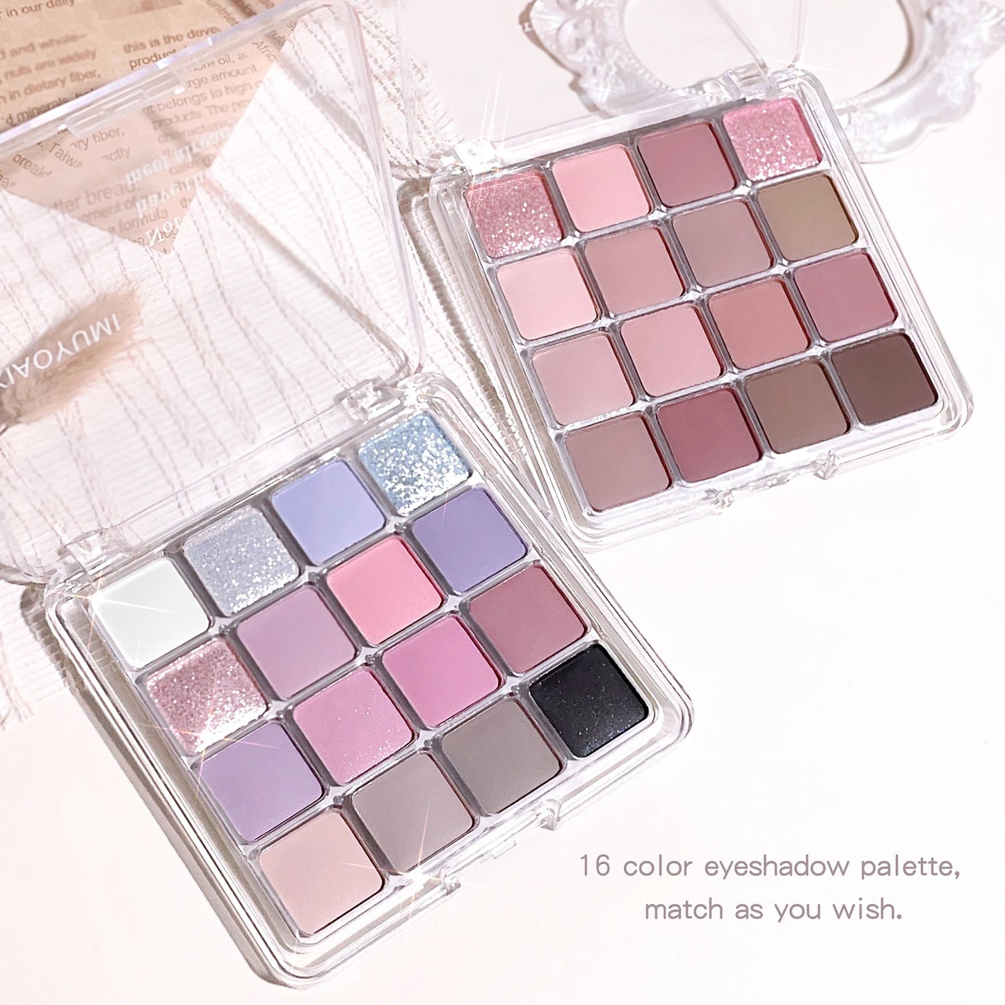 LuxuryGlow Sunset Magic 16-Color Eyeshadow Palette – Matte, Shimmer & Glitter Earth Tones