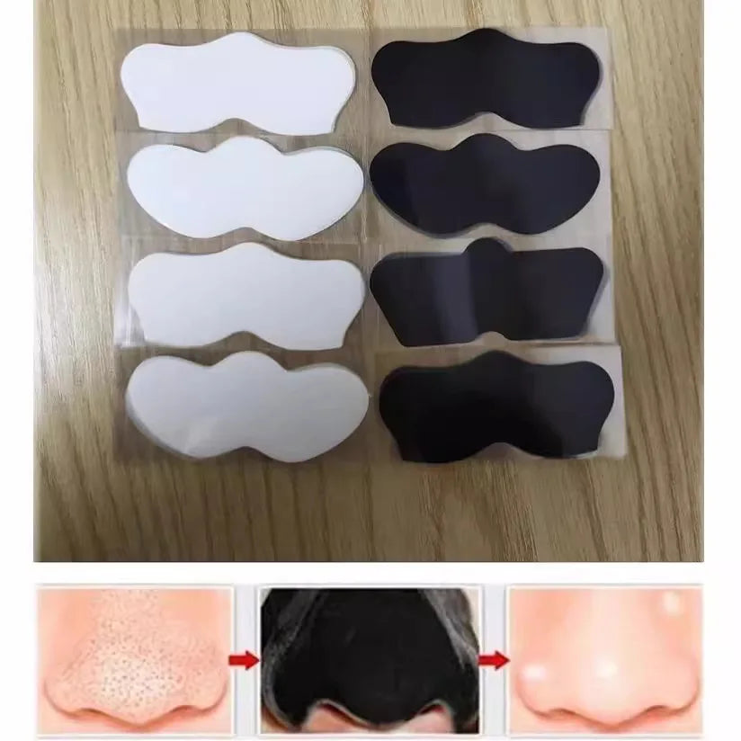 YMOLGA 10PCS Bamboo Charcoal Nose Strips – Blackhead Remover Peel-Off Mask