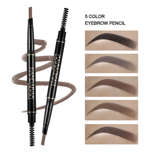 Handaiyan 5-Color Double-Ended Eyebrow Pencil – Waterproof, Smudge-Proof & Long-Lasting