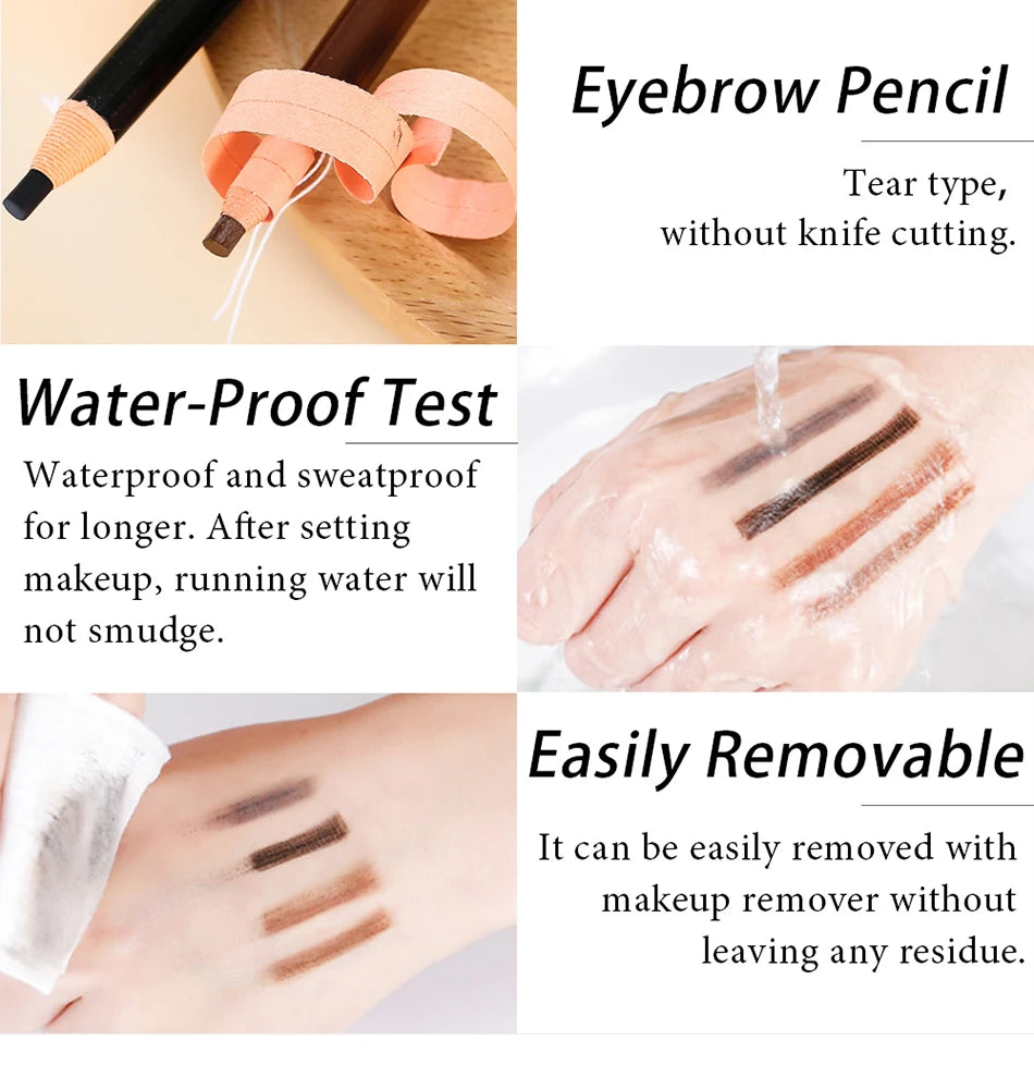 Lápiz de cejas LuxuryGlow Tear-Off Pull Line: no necesita afilarse, resistente al agua y a las manchas para unas cejas naturales y duraderas.