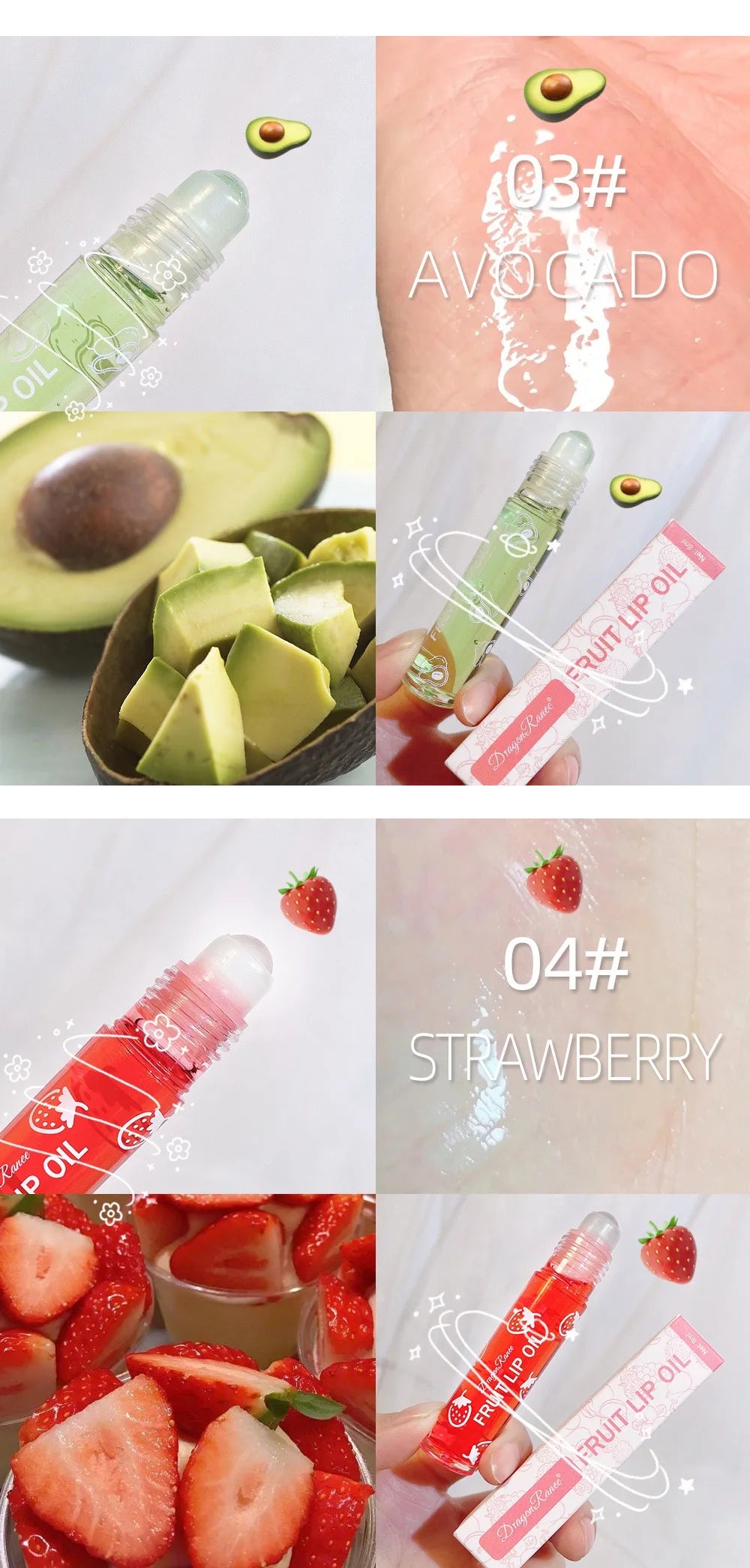 Aceite labial en roll-on LuxuryGlow: brillo labial hidratante y nutritivo para labios suaves y tersos (8 ml)