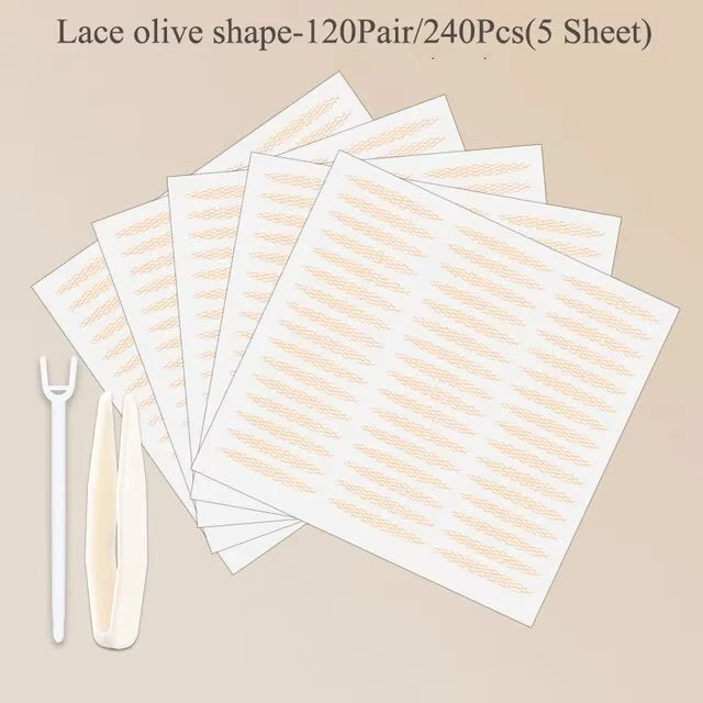 WRDEW 240Pcs Invisible Double Eyelid Tape – Self-Adhesive, Natural Look with Tools
