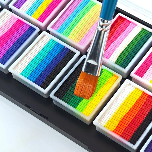Paleta de pintura facial y corporal a base de agua VERONNI de 12 colores para niños: segura y lavable