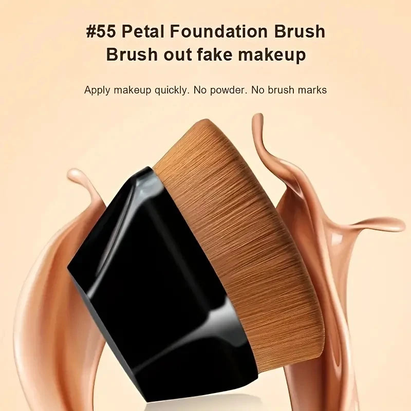 Brocha de maquillaje LuxuryGlow Magic Foundation: fibra suave de alta densidad y portátil