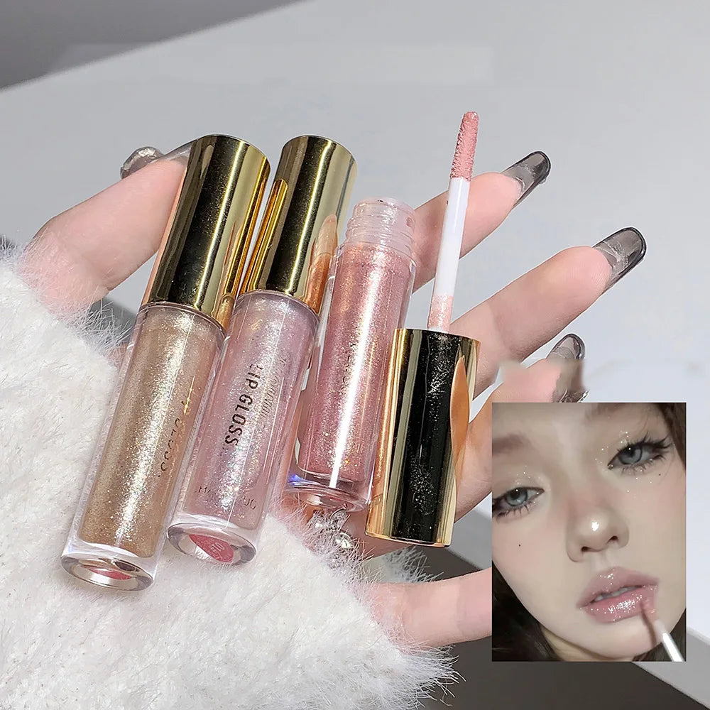 Brillo labial brillante SHAQINUO: hidratante, con un brillo intenso y un brillo sutil.