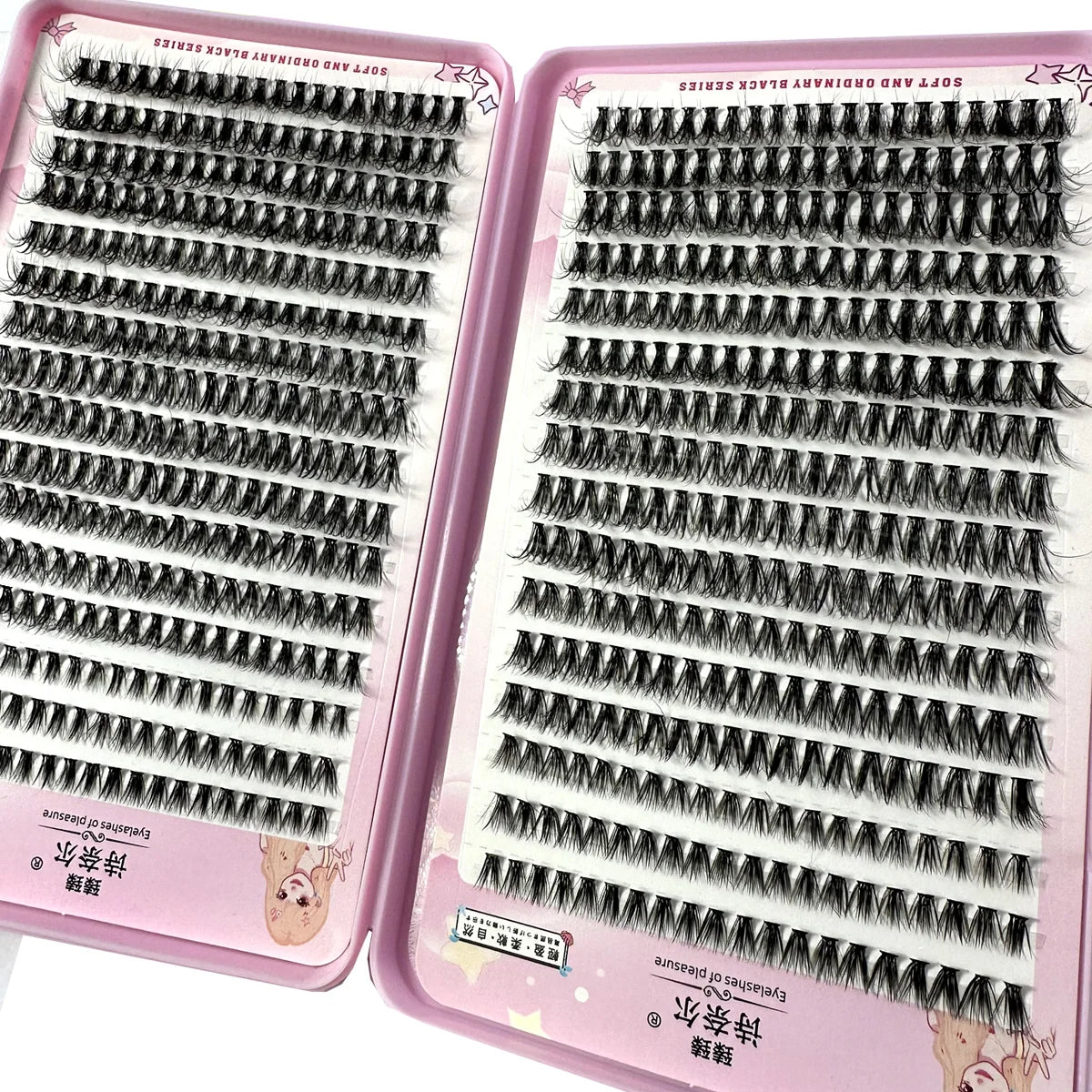 LYBCG 570/640pcs DIY Cluster Eyelash Extensions – Thick, Fluffy & Winged Look