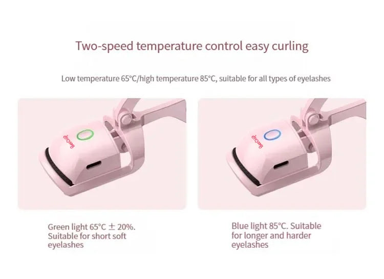 BeeChip Rechargeable Pink Electric Eyelash Curler – Fast Heating & Long-Lasting Curls