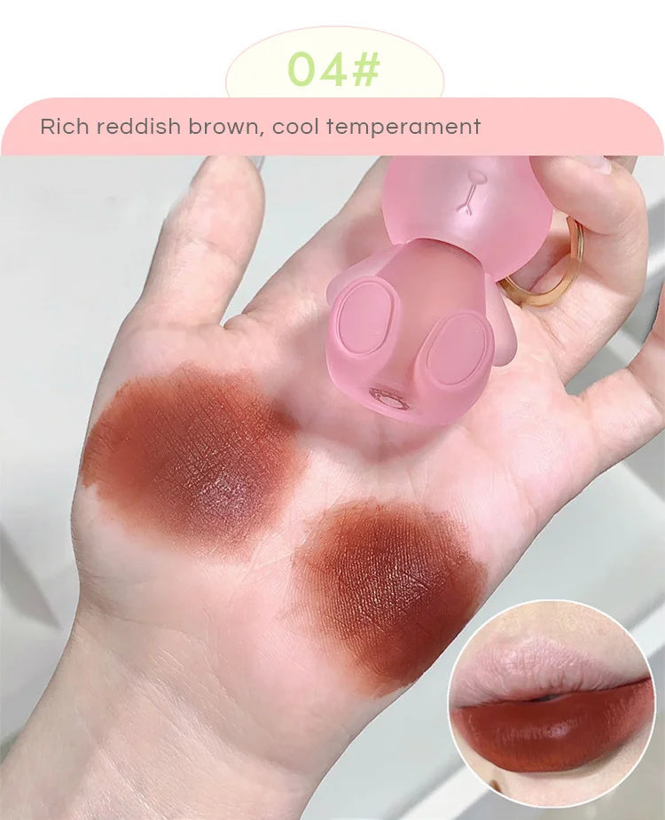 ملمع شفاه مطفي من Gege Bear Rabbit - ملمع شفاه مخملي يدوم طويلاً مع لمسة نهائية مرطبة