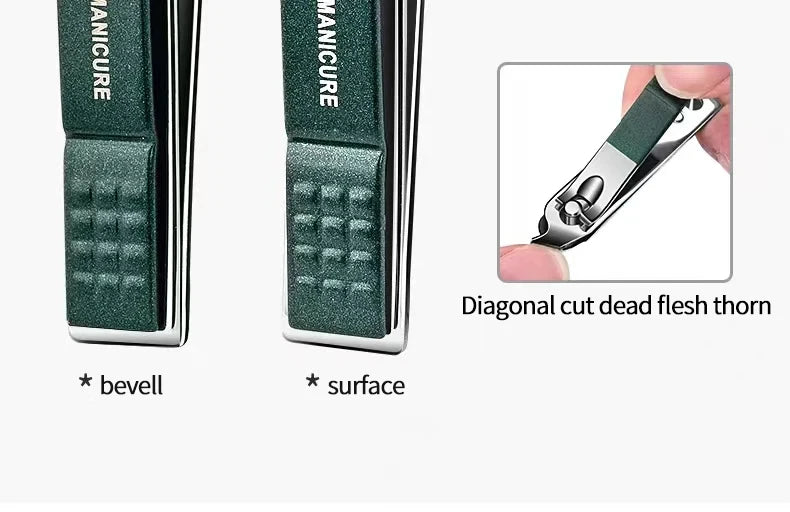 Juego de cortaúñas premium LuxuryGlow de 6 piezas: kit de manicura y cuidado personal de acero inoxidable para hombres y mujeres
