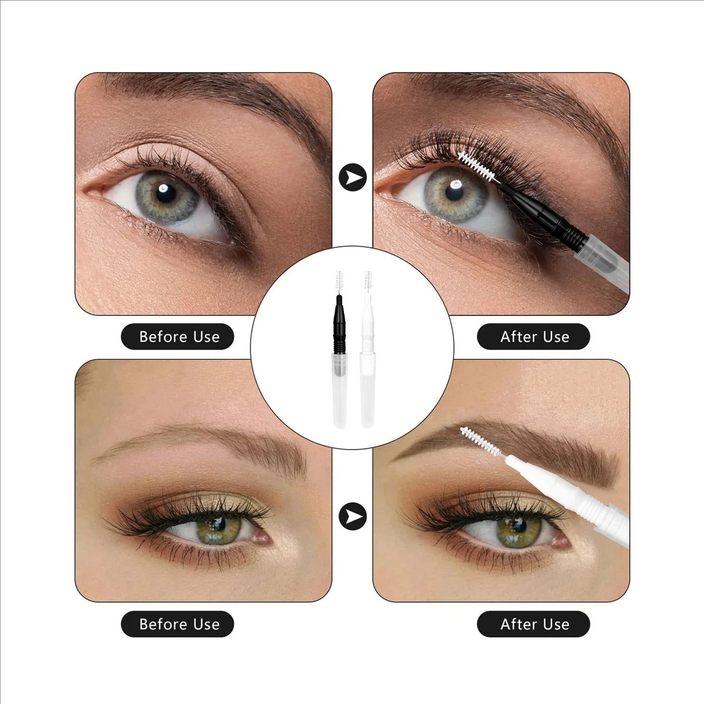 JPNPL 20 minicepillos para cejas y pestañas: aplicadores desechables, flexibles y multiusos
