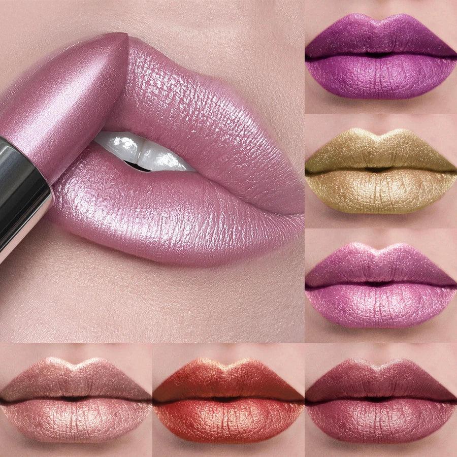 Labial metálico KAFURUX: 21 tonos brillantes y brillo duradero