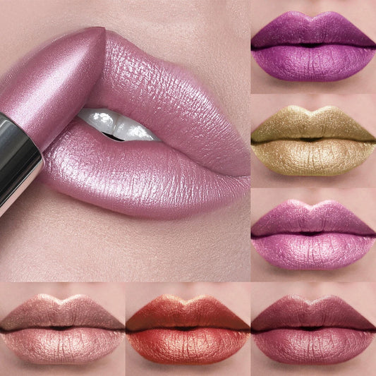 Labial metálico KAFURUX: 21 tonos brillantes y brillo duradero