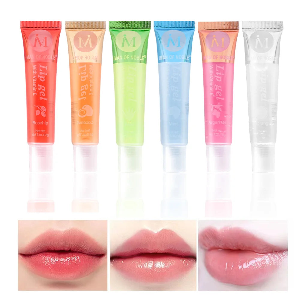Glory Carrot 6-Piece Fruity Lip Gloss Set – Hydrating & Glossy Lip Gel for Moisturized, Shiny Lips