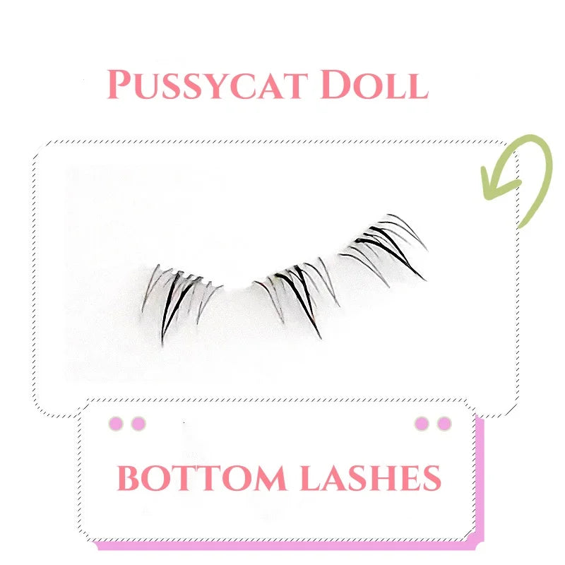 رموش سفلية طبيعية من JPNPL MIAOJIE - 10 صفوف من شرائح المانجا الهوائية أسفل الرموش 5-7 مم