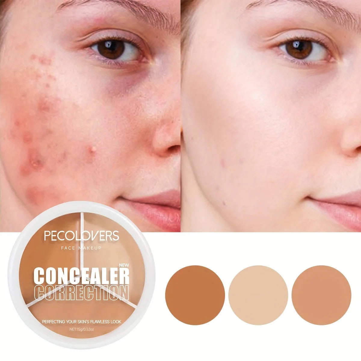 Paleta de correctores LuxuryGlow de cobertura total a prueba de agua: maquillaje hidratante y duradero para el acné, las ojeras y el contorno de ojos.