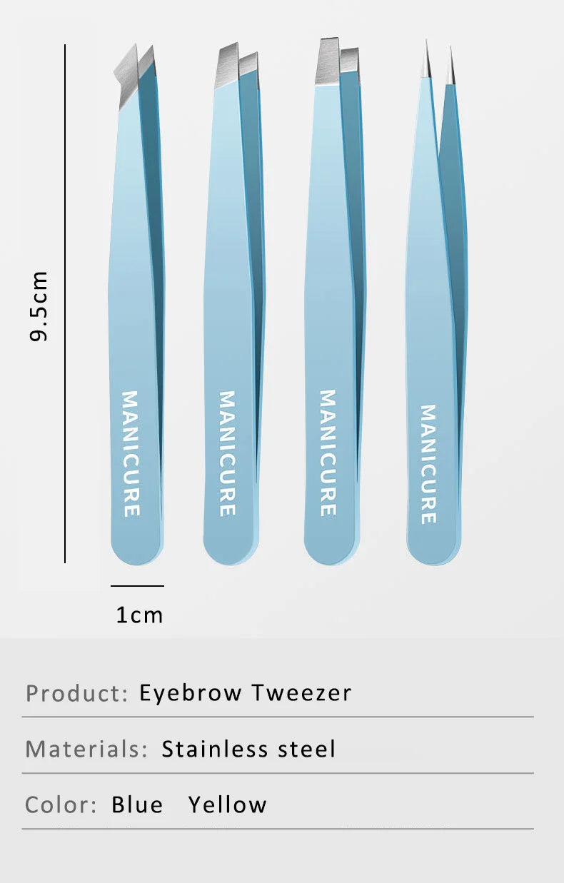 OURINER Colorful Stainless Steel Eyebrow Tweezer – Slanted Precision Hair Remover
