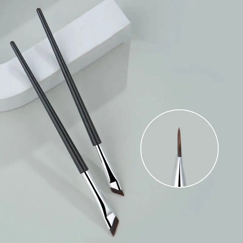 LuxuryGlow Ultra-Thin Angled Eyeliner & Eyebrow Brush | Precision Makeup Tool