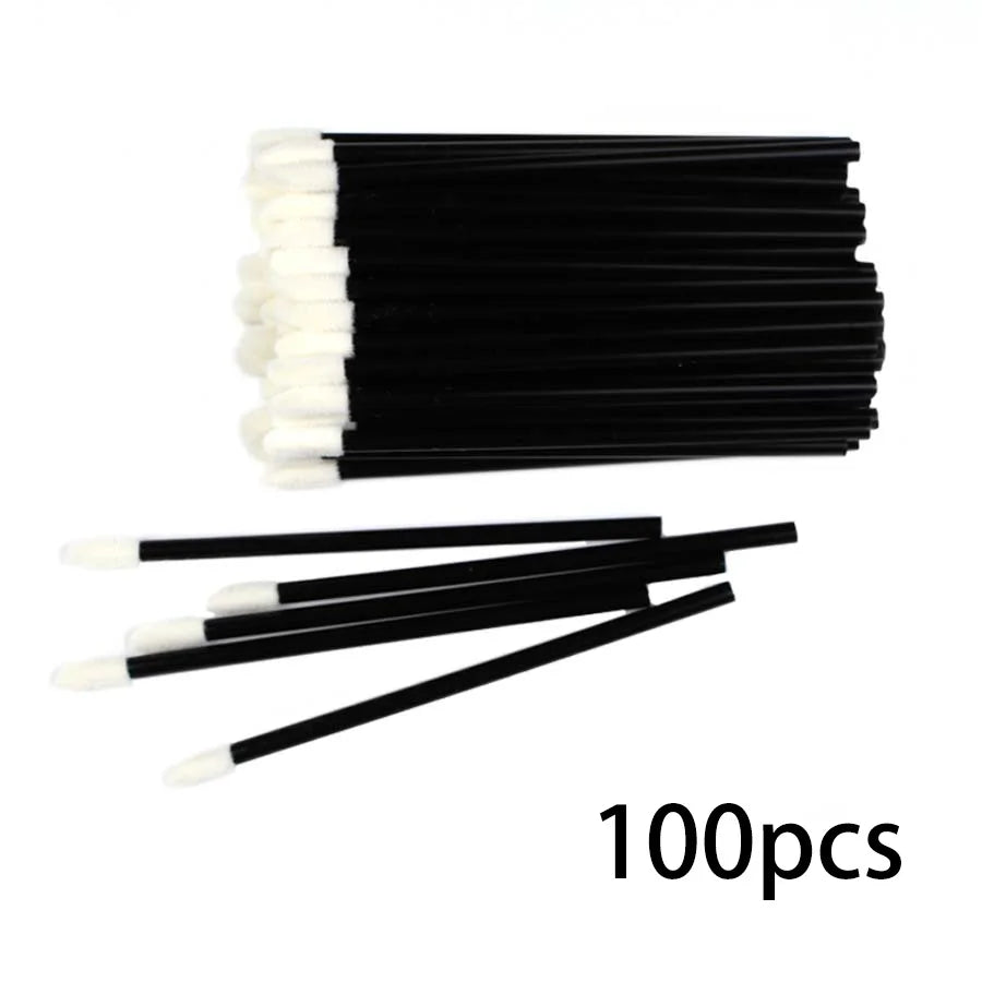 LuxuryGlow 100 Pcs Disposable Lip Applicators — Lint-Free Lipstick Tester Wands