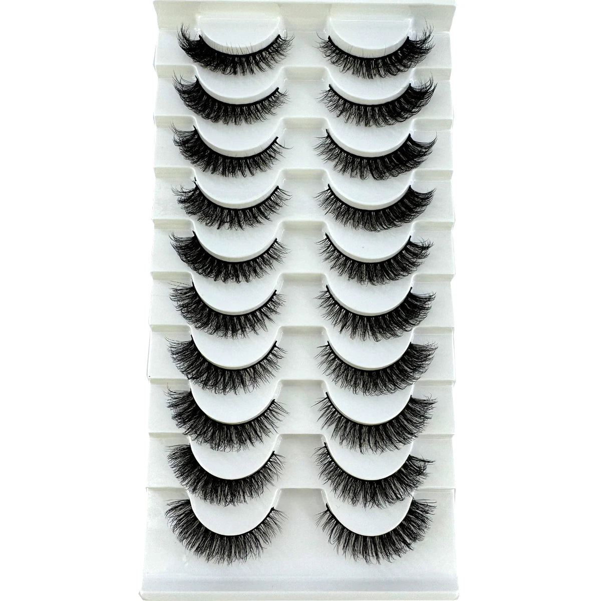 10 أزواج من رموش المنك الصناعية ثلاثية الأبعاد من HBZGTLAD - رموش شريطية رقيقة وكثيفة وناعمة