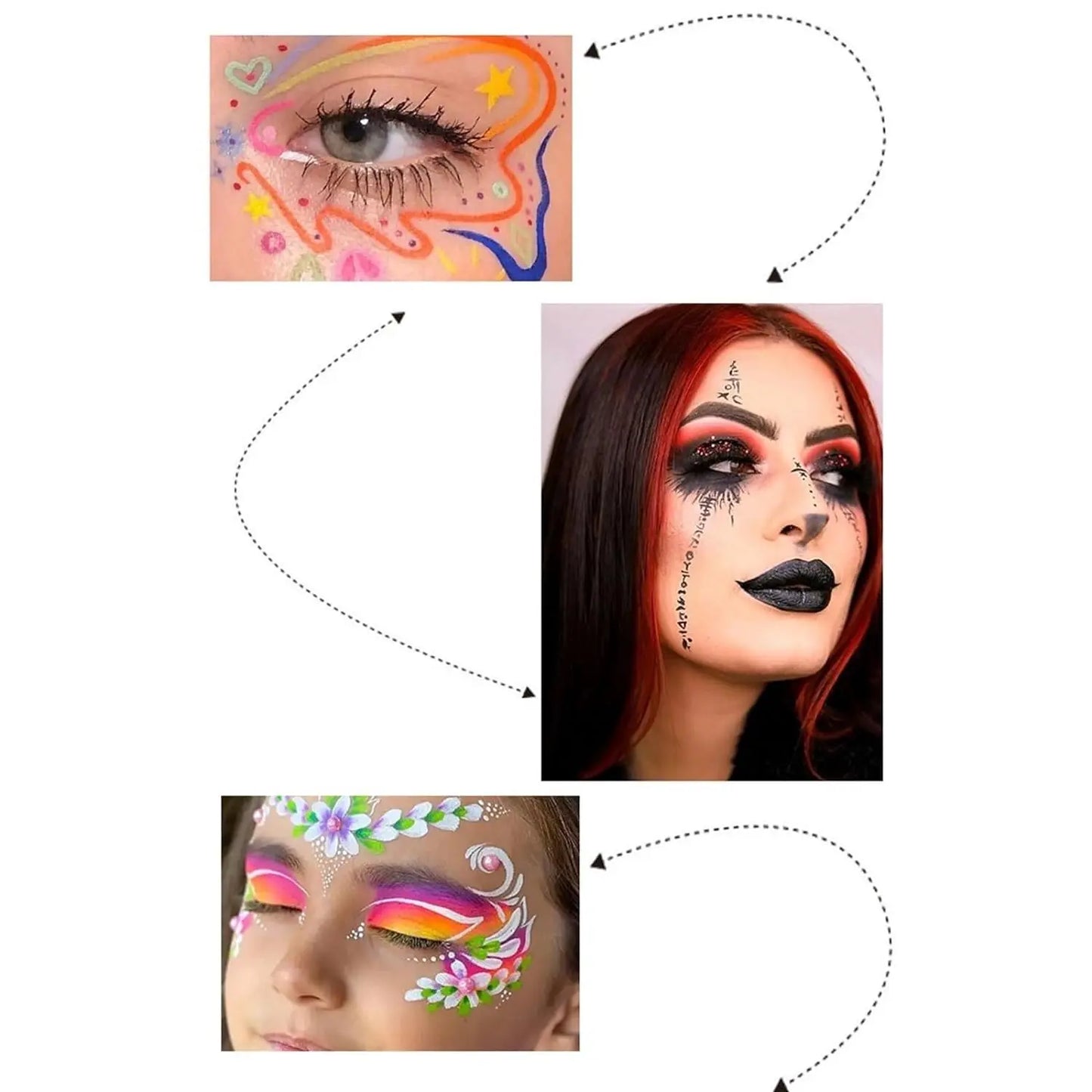 VERONNI 42-Color UV Neon Body & Face Paint Set – Water Activated, Safe for Kids & Adults