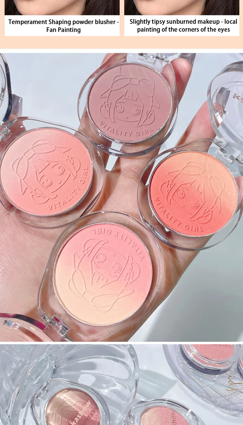 Rubor degradado LuxuryGlow Kakashow – Tono nude natural, acabado mate duradero (4 g)