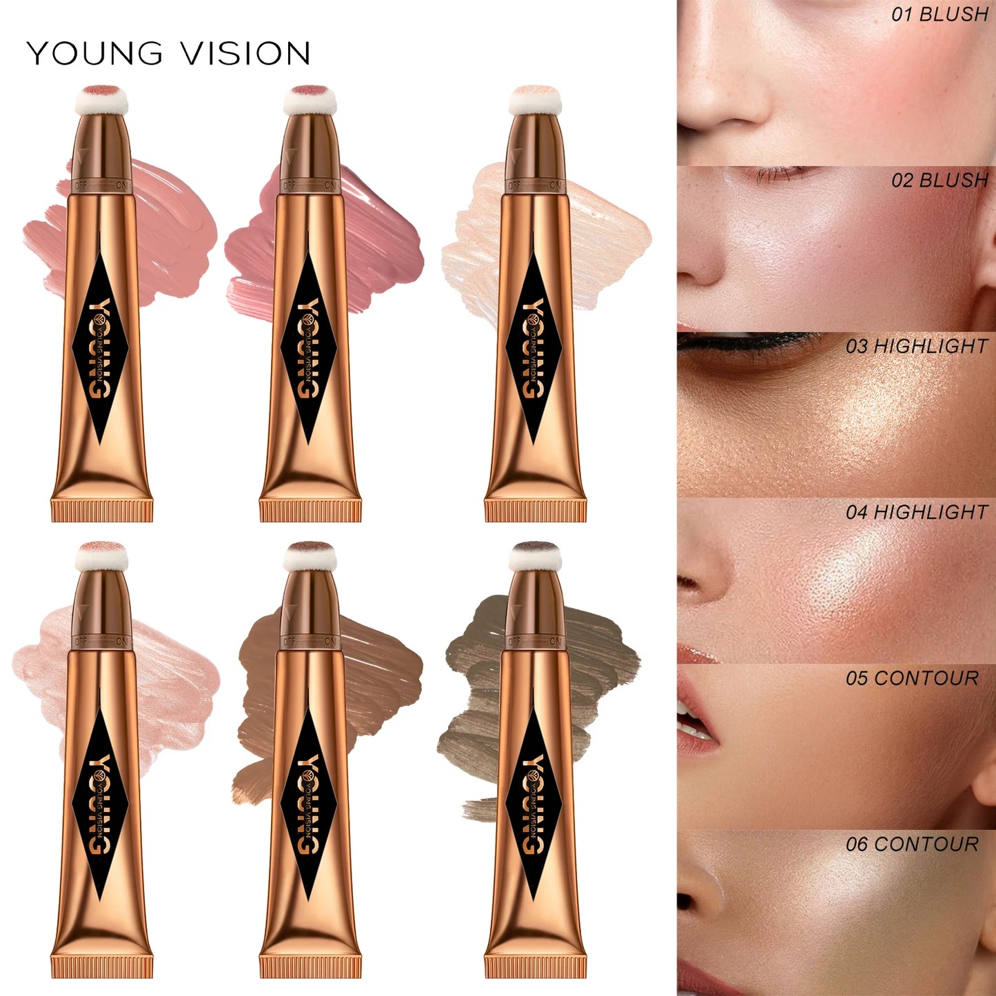 YOUNG VISION Air Cushion Blusher — Long-Lasting, Easy-to-Apply (6 Colors)