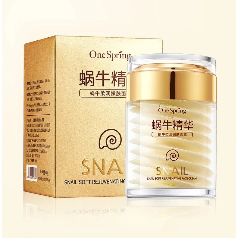 Set de cuidado facial antiedad LuxuryGlow con colágeno de caracol | Crema facial y sérum para contorno de ojos para arrugas y ojeras