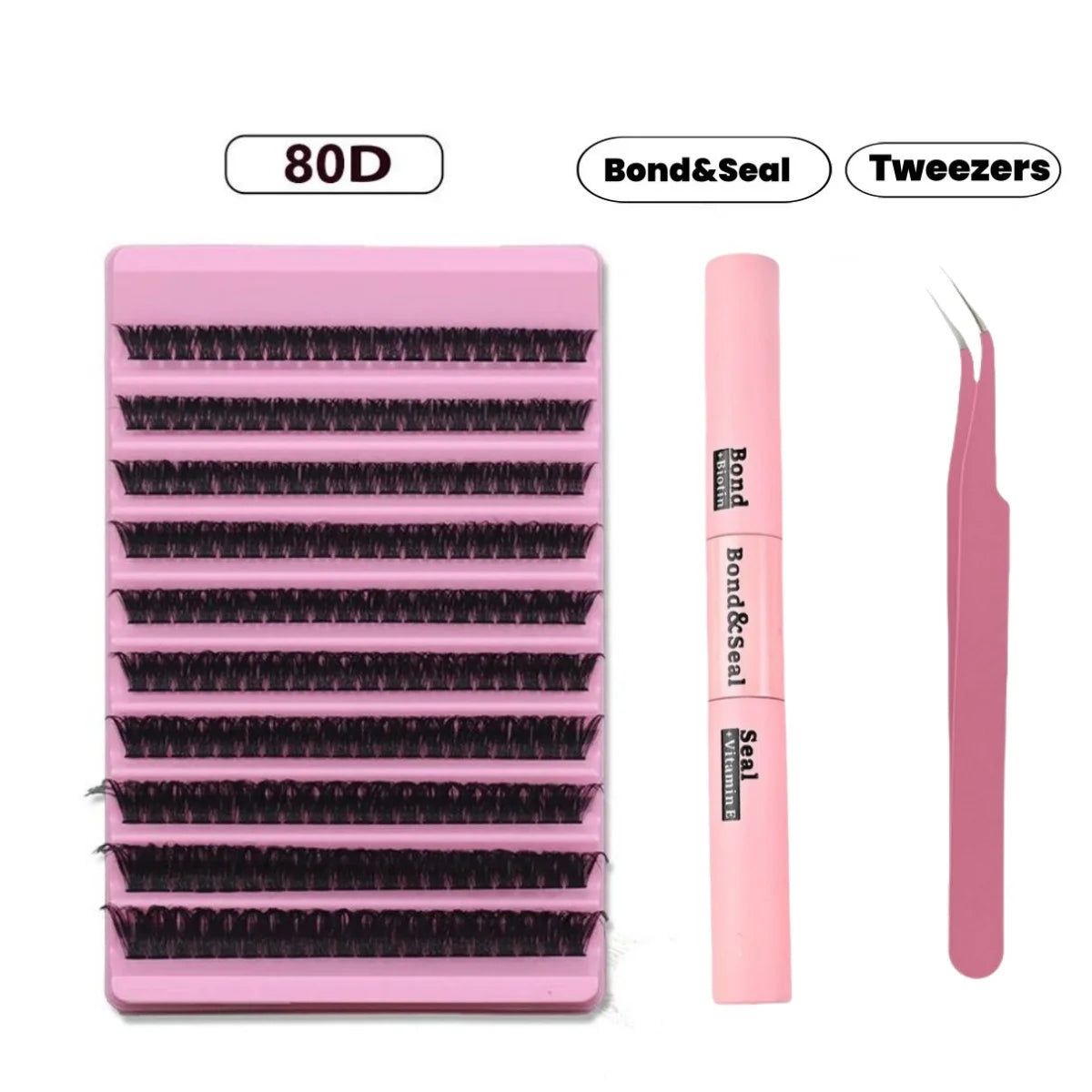 JPNPL MJ DIY Eyelash Extension Kit – 200 PCS Clusters with Bond & Seal