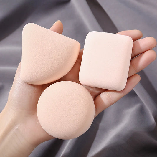 LuxuryGlow 3-Piece Soft Makeup Puff Set – Wet & Dry Dual-Use Cosmetic Sponges