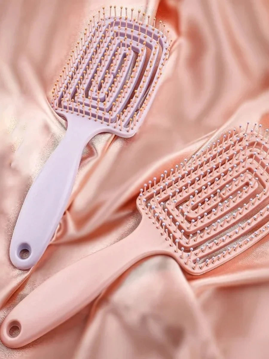 Peine masajeador antiestático LuxuryGlow: cepillo desenredante para cabello húmedo y seco