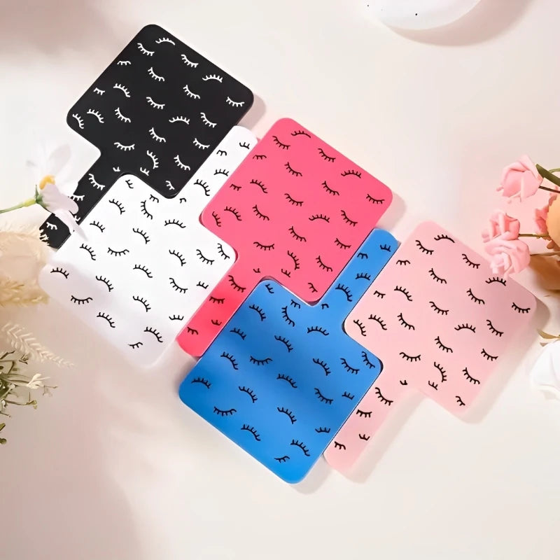 مرآة مكياج مربعة محمولة باليد من HMQ Beauty لتمديد الرموش - مرآة زينة عالية الدقة بمقبض