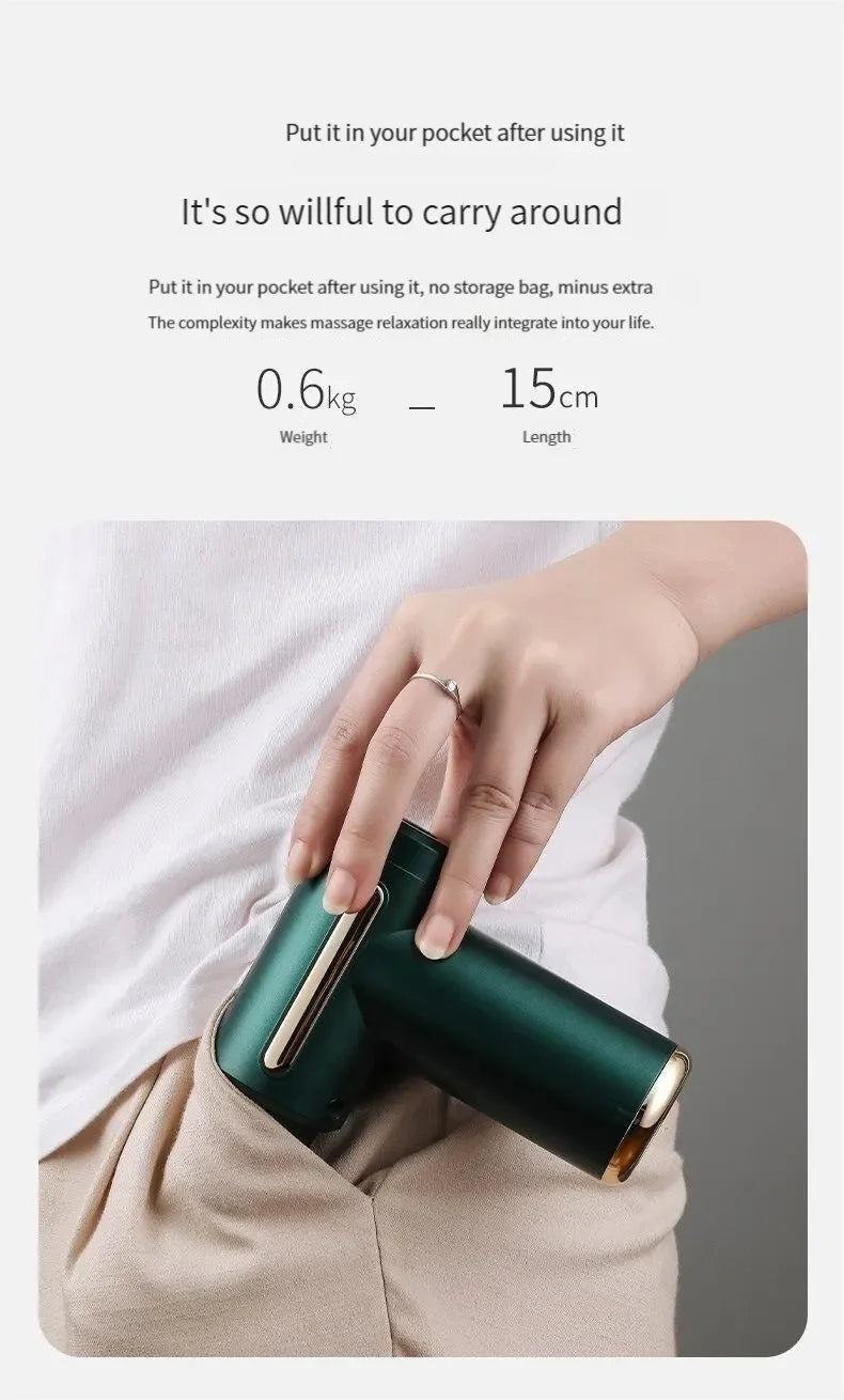 Pistola de masaje fascial eléctrica LuxuryGlow: relajación muscular profunda con pantalla