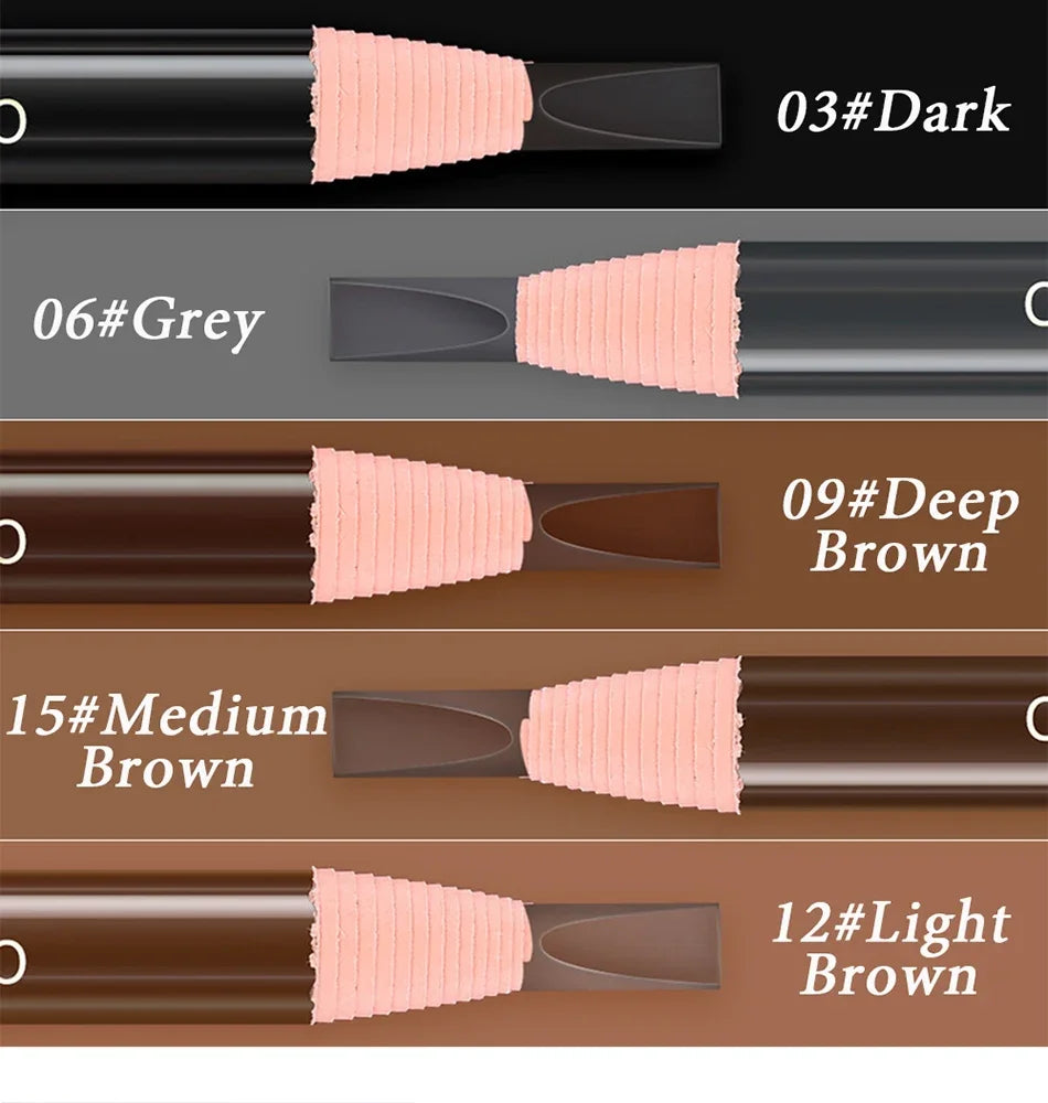 LuxuryGlow 5pcs Professional Microblading Eyebrow Pencil Set — Waterproof & Long-Lasting