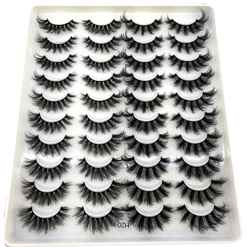 HBZGTLAD 20 Pairs 3D Faux Mink Lashes – Soft, Wispy, Reusable False Eyelashes Set