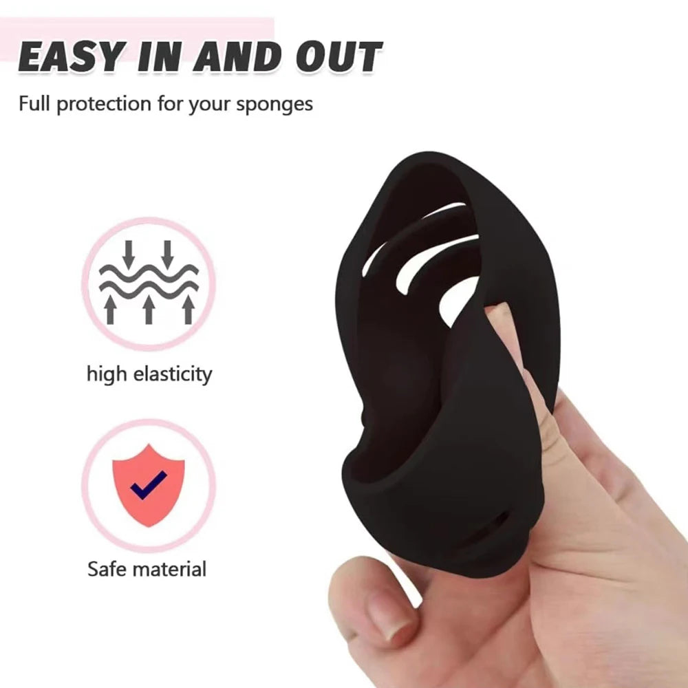 حامل إسفنجات المكياج السيليكونية الصديقة للبيئة من HMQ Beauty - منظم محمول متعدد الفتحات لإسفنجات التجميل