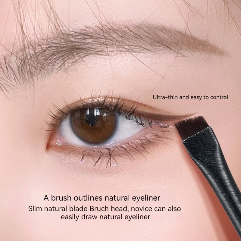 LuxuryGlow 3PCS Precision Eyeliner & Eyebrow Contour Brush Set – Soft Fiber Makeup Tools