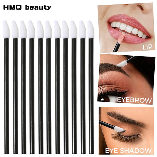 مجموعة HMQ Beauty من 100/50 فرشاة ماسكارا وشفاه للاستخدام مرة واحدة - أدوات وضع مكياج صحية