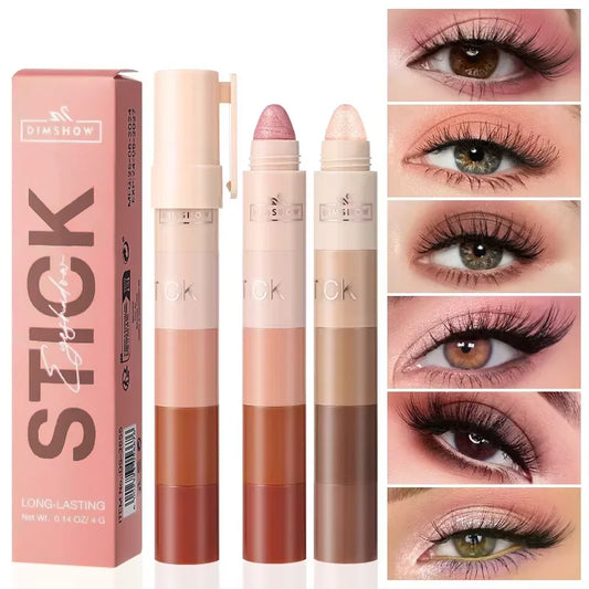 Sombra de ojos en barra LuxuryGlow de 5 colores: mate y perlado, resistente al agua y a las manchas.