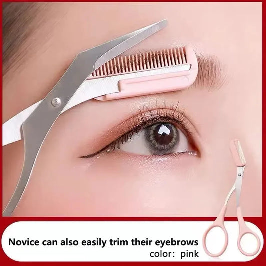 LuxuryGlow Eyebrow Trimmer with Comb – Precision Stainless Steel Blade for Beginners
