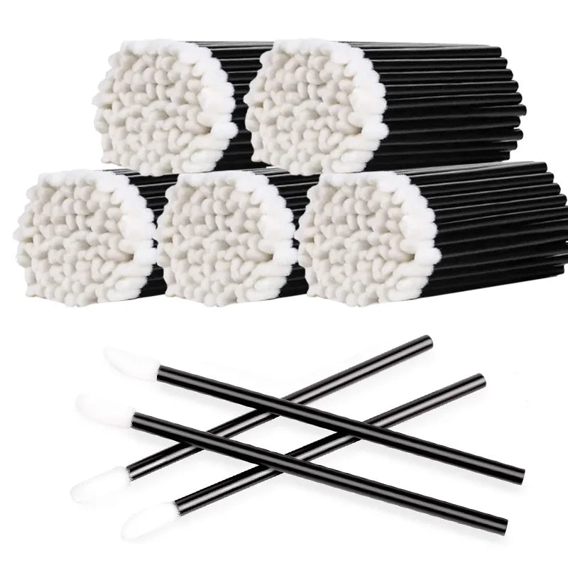 LuxuryGlow 100 Pcs Disposable Lip Applicators — Lint-Free Lipstick Tester Wands