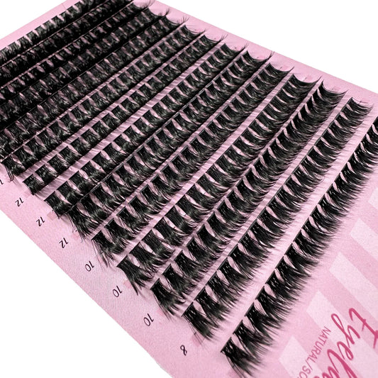 LYBCG Cluster Eyelash Extension – 280 Bundles Handmade Natural 3D Mink Lashes