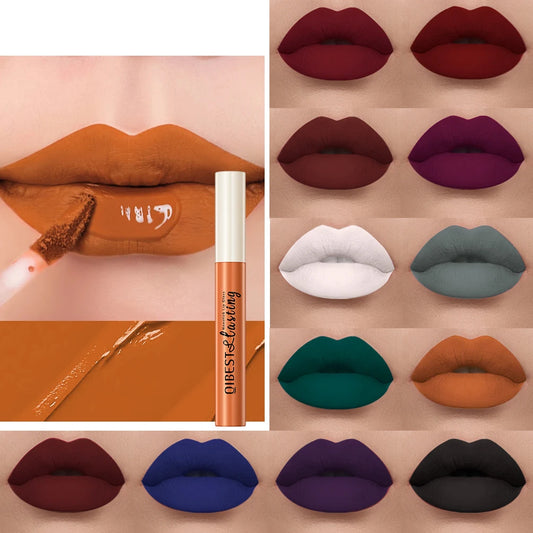 QiBest Matte Liquid Lipstick – Long-Lasting, Smudge-Proof, Velvet Finish