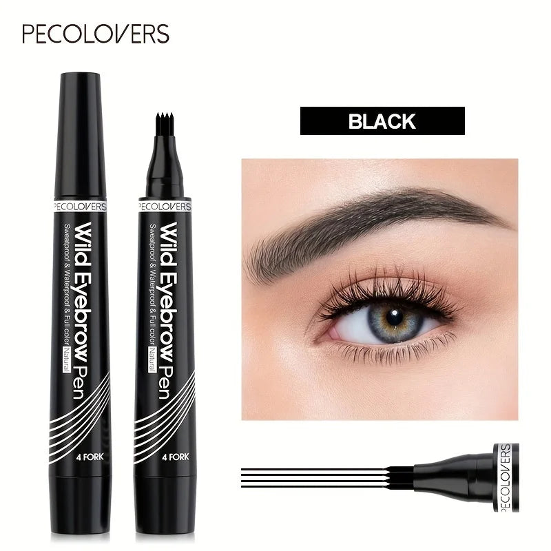 LuxuryGlow 4-Tip Waterproof Eyebrow Tattoo Pen – Long-Lasting Liquid Brow Enhancer (6 Shades)