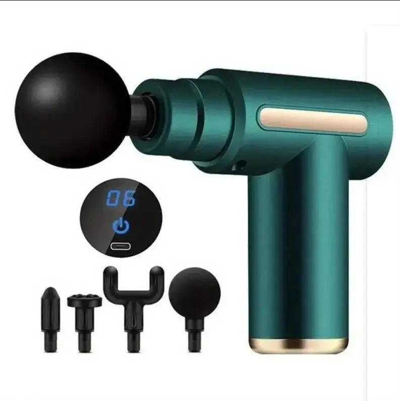 Pistola de masaje fascial eléctrica LuxuryGlow: relajación muscular profunda con pantalla