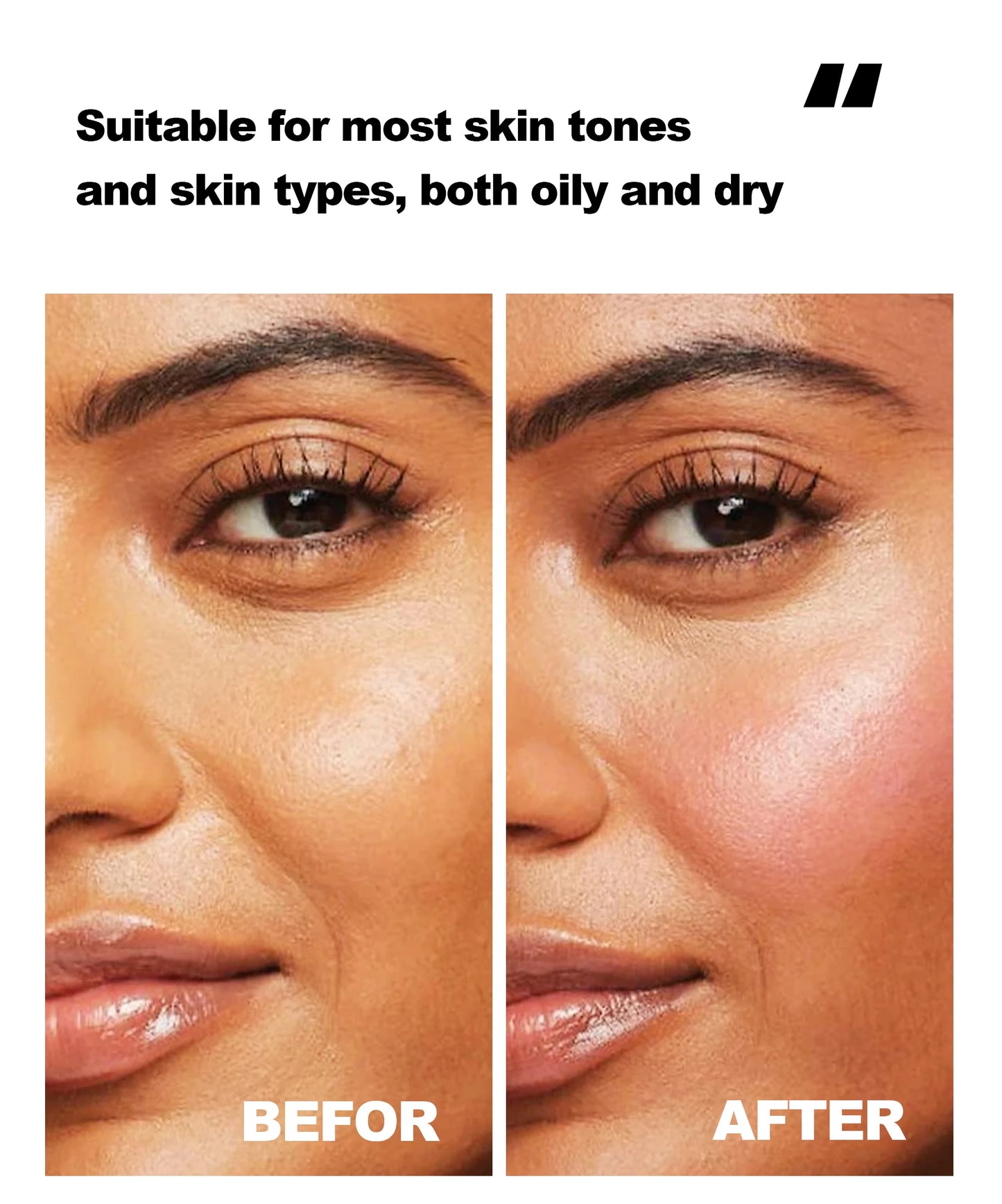 أحمر خدود سائل مطفي من هانديان بستة ألوان - يدوم طويلًا، مقاوم للماء، مع إسفنجة تطبيق