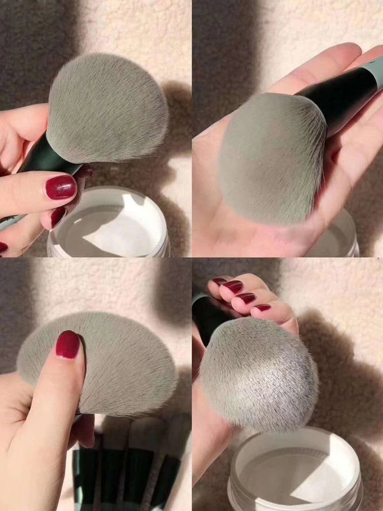 LuxuryGlow - Juego de 13 brochas de maquillaje profesionales: brochas de nailon suaves para base, sombra de ojos y rubor, con estuche de viaje