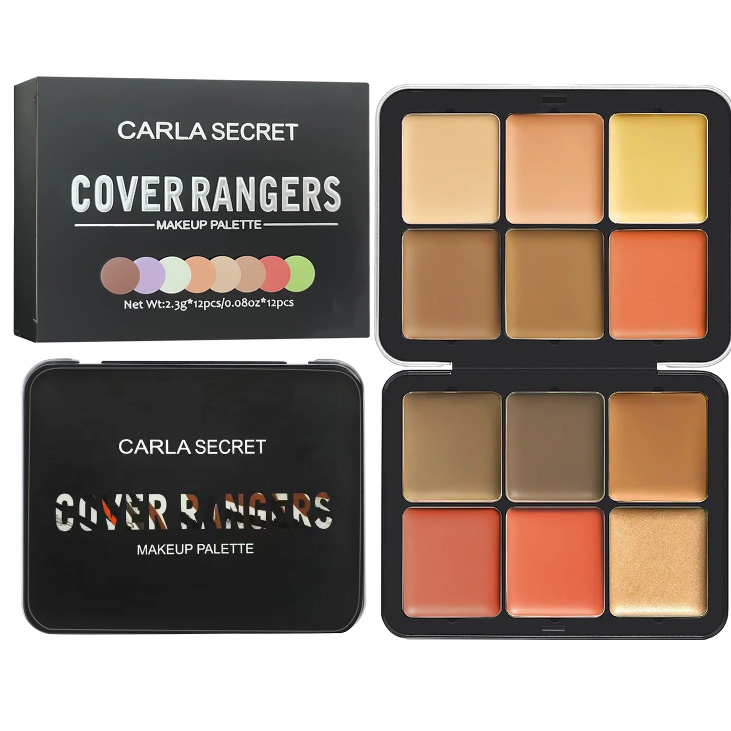Paleta de correctores, rubores y contornos LuxuryGlow de 12 colores: kit de maquillaje todo en uno