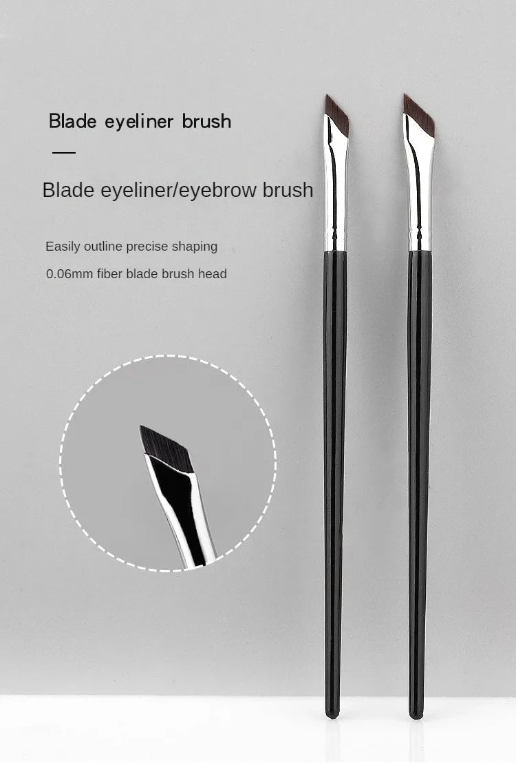LuxuryGlow Ultra-Thin Angled Eyeliner & Eyebrow Brush | Precision Makeup Tool
