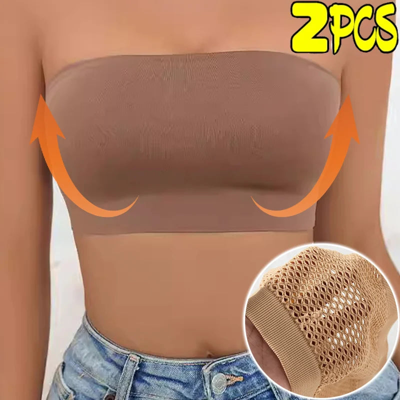 Sujetador de tubo de malla sin tirantes transpirable para mujer LuxuryGlow: un sexy sujetador bandeau de verano.